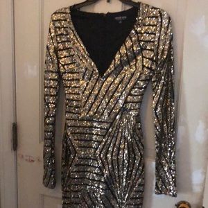 Gold and black sparkly dress